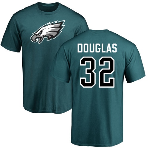 Men Philadelphia Eagles #32 Rasul Douglas Green Name and Number Logo NFL T Shirt